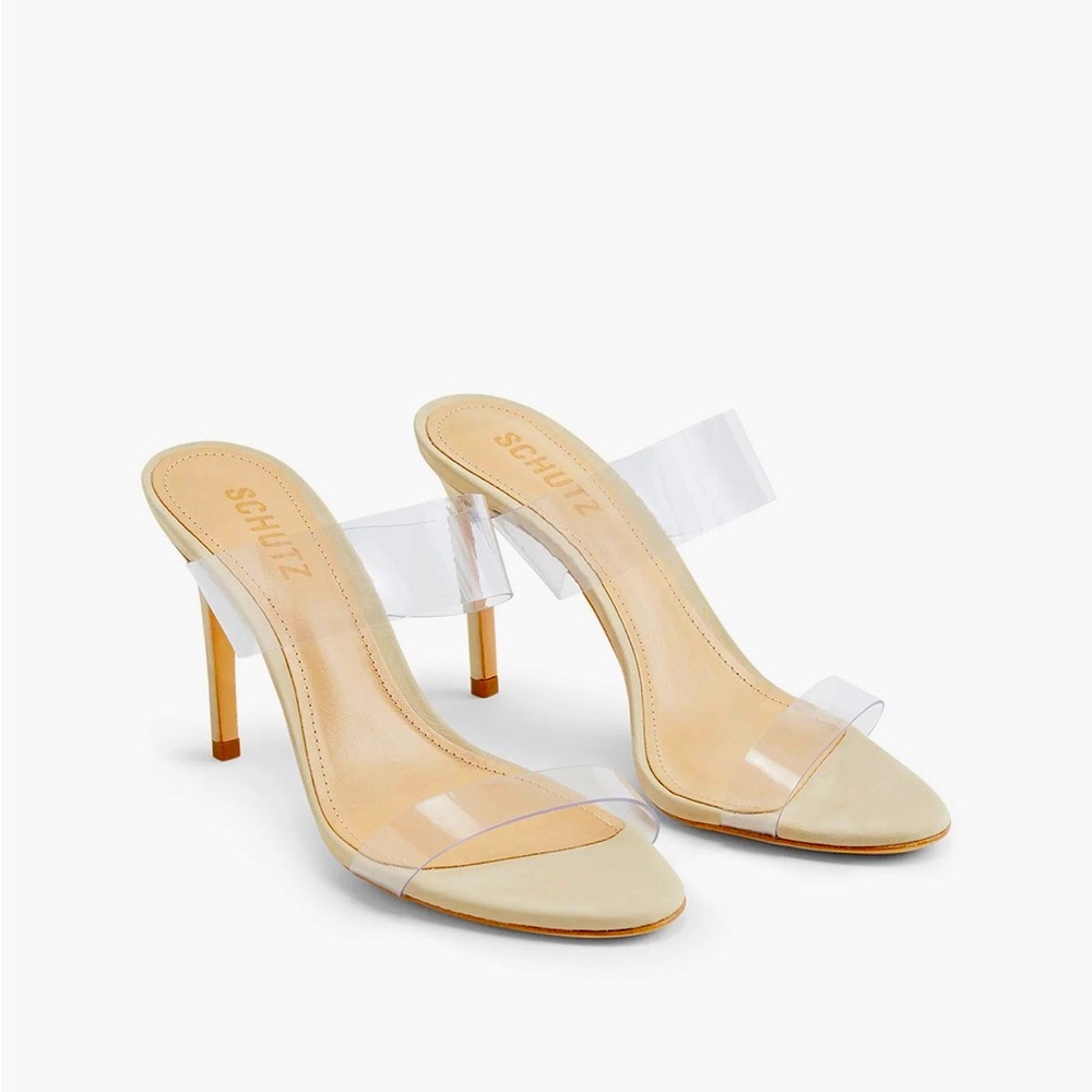 Schutz Ariella Sandal in Oyster | USED - Picture 2 of 13